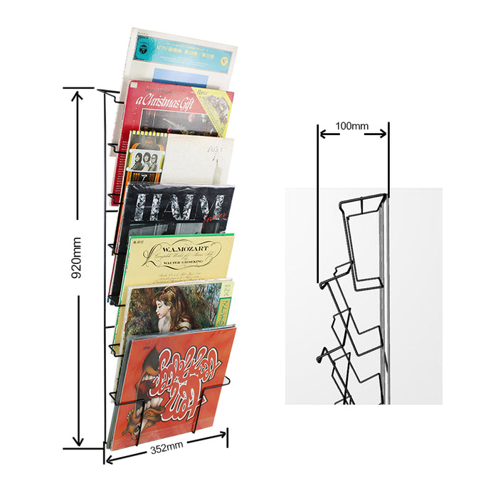 LP Wall Display Rack – Metal On-Wall Vinyl Record Display for 35 LPs