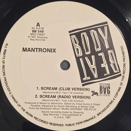Mantronix – Scream (LP, Vinyl Record Album)