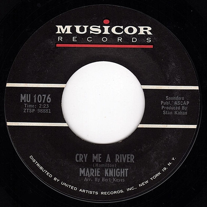 Marie Knight – Cry Me A River / Comes The Night (LP, Vinyl Record Album)