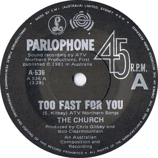 The Church – Too Fast For You (LP, Vinyl Record Album)