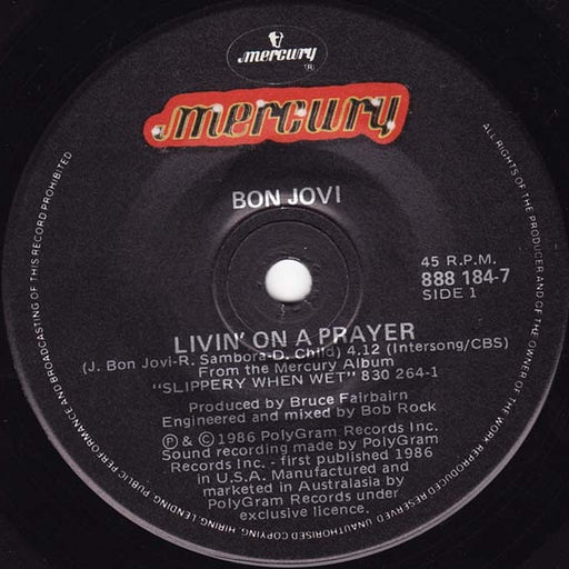 Bon Jovi – Livin' On A Prayer (LP, Vinyl Record Album)