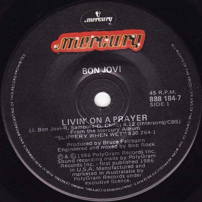Bon Jovi – Livin' On A Prayer (LP, Vinyl Record Album)