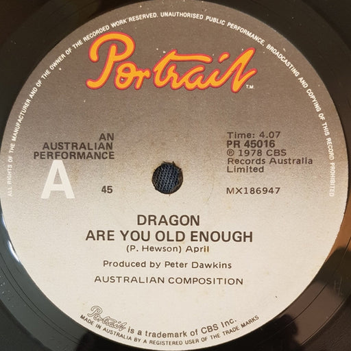 Dragon – Are You Old Enough (LP, Vinyl Record Album)
