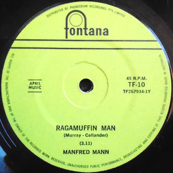 Manfred Mann – Ragamuffin Man (LP, Vinyl Record Album)