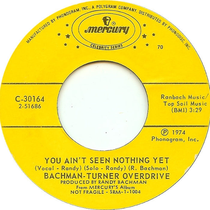 Bachman-Turner Overdrive – Takin' Care Of Business / You Ain't Seen Nothing Yet (LP, Vinyl Record Album)