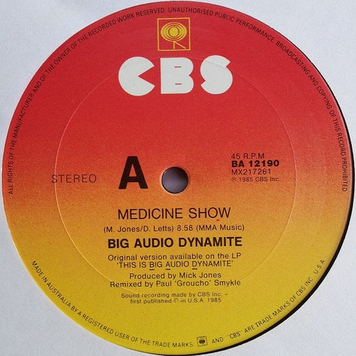 Big Audio Dynamite – Medicine Show (LP, Vinyl Record Album)