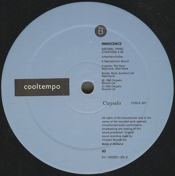 Innocence – Natural Thing 12" vinyl record, image 4 of 4