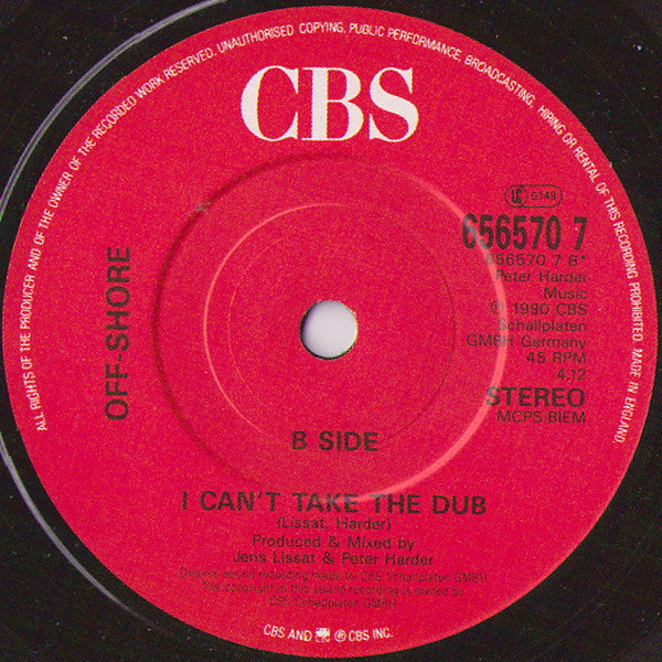 Off-Shore – I Can't Take The Power 7" vinyl record, image 4 of 4