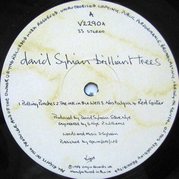 David Sylvian – Brilliant Trees LP vinyl record, image 3 of 7