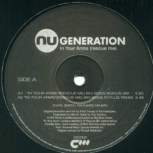 Nu Generation – In Your Arms (Rescue Me) 12" vinyl record, image 3 of 4