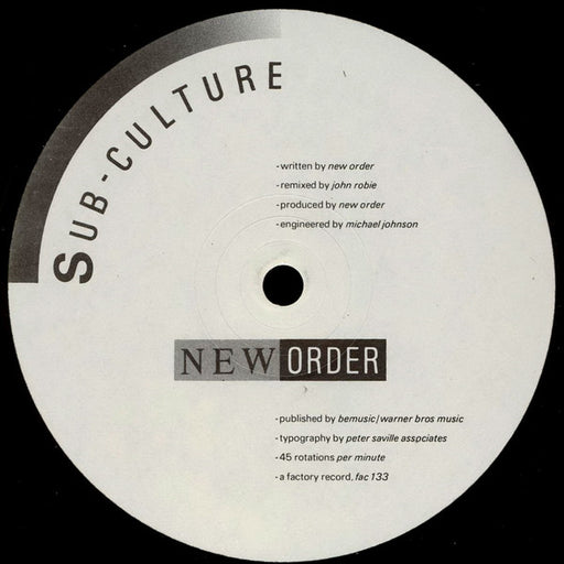 New Order – Sub-Culture 12" vinyl record, image 1 of 3