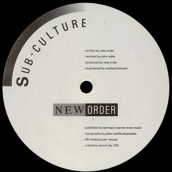 New Order – Sub-Culture 12" vinyl record, image 1 of 3