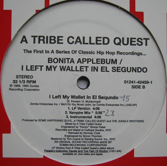 A Tribe Called Quest – Bonita Applebum / I Left My Wallet In El Segundo 12" vinyl record, image 4 of 4