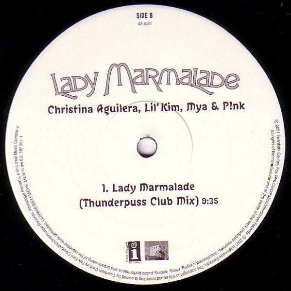 Christina Aguilera, Lil' Kim, Mya, P!NK – Lady Marmalade 12" vinyl record, image 4 of 4