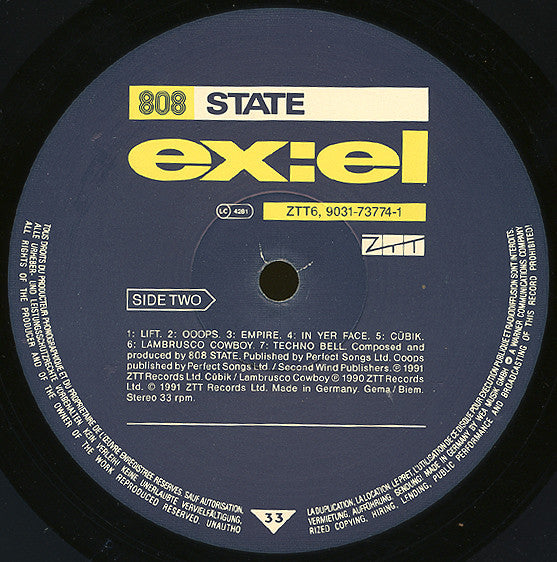 808 State – ex:el LP vinyl record, image 4 of 5