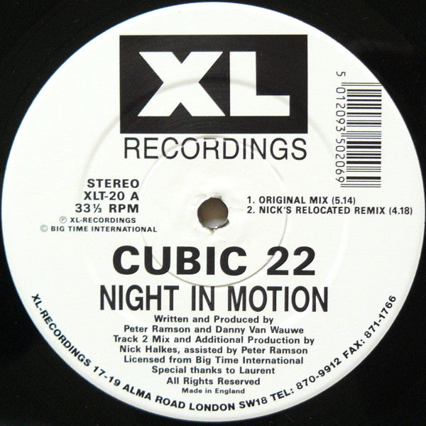 Cubic 22 – Night In Motion 12" vinyl record, image 2 of 4