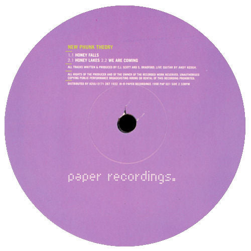 New Phunk Theory – Honey Falls 12" vinyl record, image 1 of 2