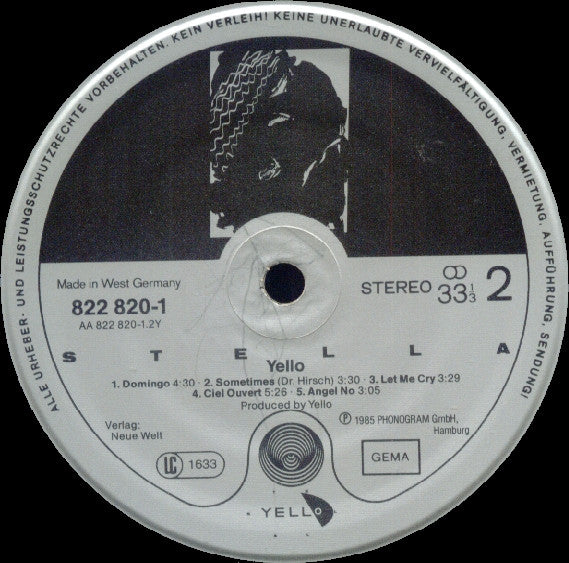 Yello – Stella LP vinyl record, image 4 of 6