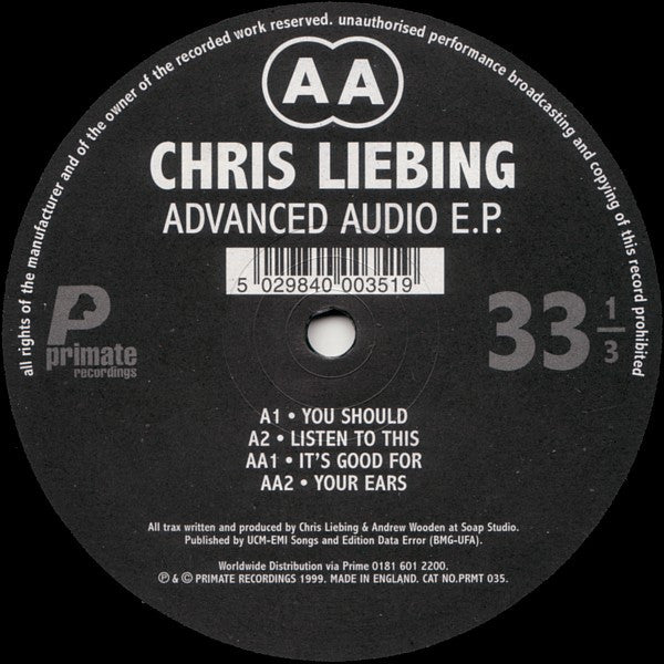 Chris Liebing – Advanced Audio E.P. 12" vinyl record, image 4 of 4