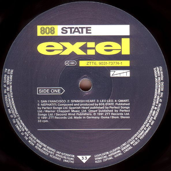 808 State – ex:el LP vinyl record, image 3 of 5