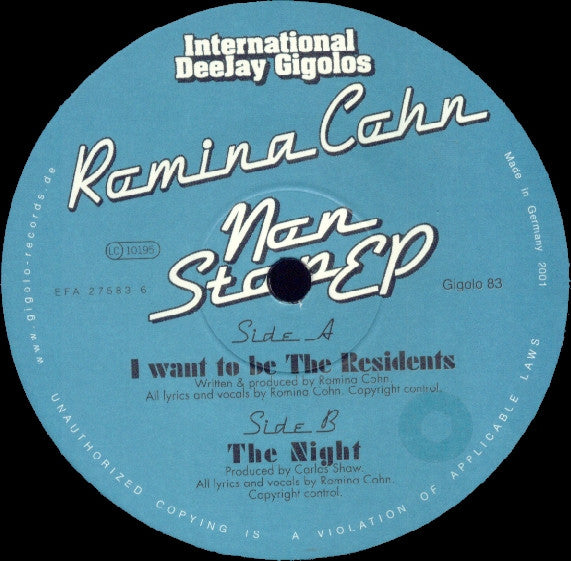 Romina Cohn – Non Stop EP 12" vinyl record, image 3 of 3
