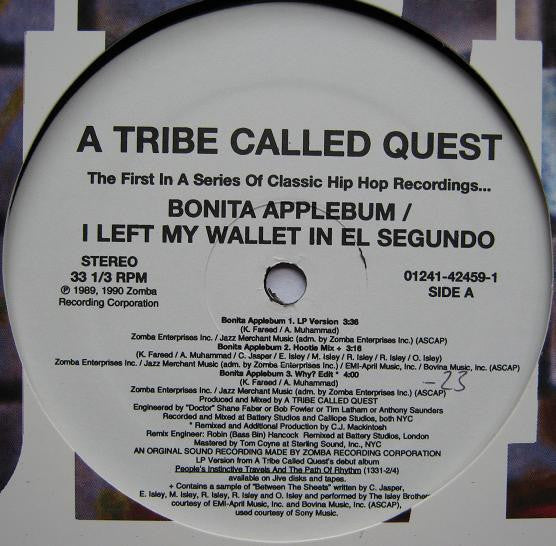 A Tribe Called Quest – Bonita Applebum / I Left My Wallet In El Segundo 12" vinyl record, image 3 of 4