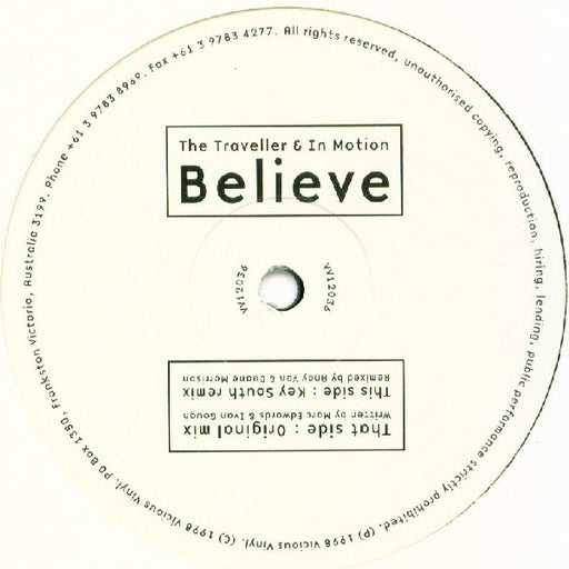 The Traveller, In Motion – Believe 12" vinyl record