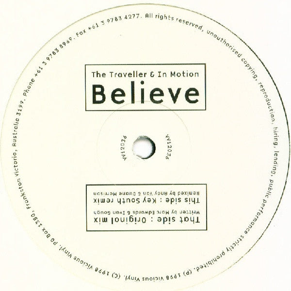 The Traveller, In Motion – Believe 12" vinyl record