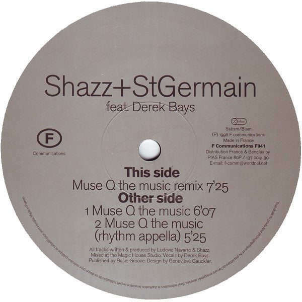 Shazz, St Germain, Derek Bays – Muse Q The Music 12" vinyl record, image 4 of 5