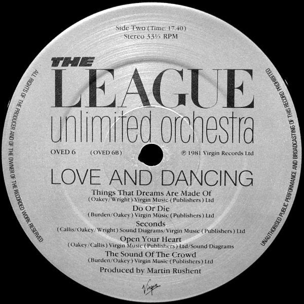 The League Unlimited Orchestra – Love And Dancing LP vinyl record, image 4 of 4