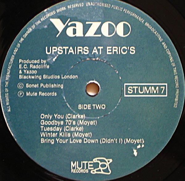 Yazoo – Upstairs At Eric's LP vinyl record, image 6 of 6