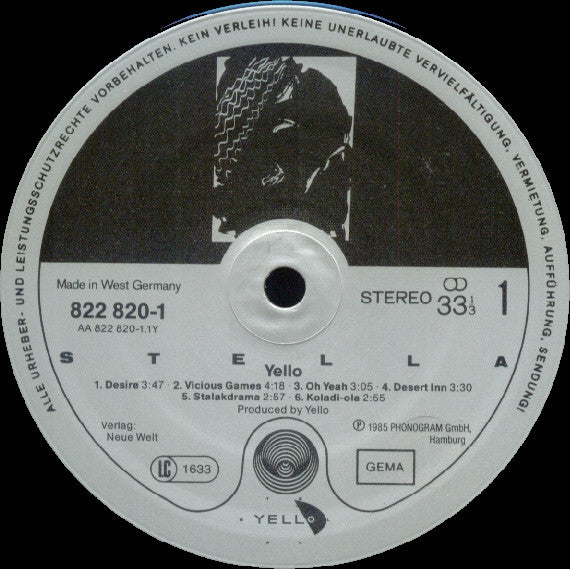 Yello – Stella LP vinyl record, image 3 of 6