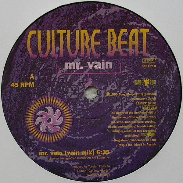 Culture Beat – Mr. Vain 12" vinyl record, image 3 of 4