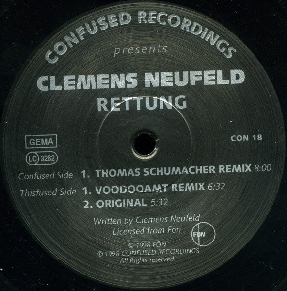 Clemens Neufeld – Rettung 12" vinyl record, image 1 of 2