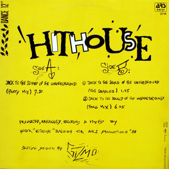 Hithouse – Jack To The Sound Of The Underground 12" vinyl record, image 2 of 4