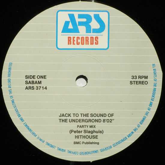 Hithouse – Jack To The Sound Of The Underground 12" vinyl record, image 3 of 4