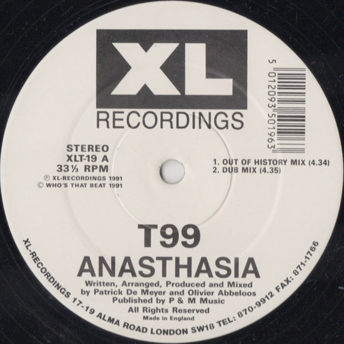 T99 – Anasthasia (LP, Vinyl Record Album)
