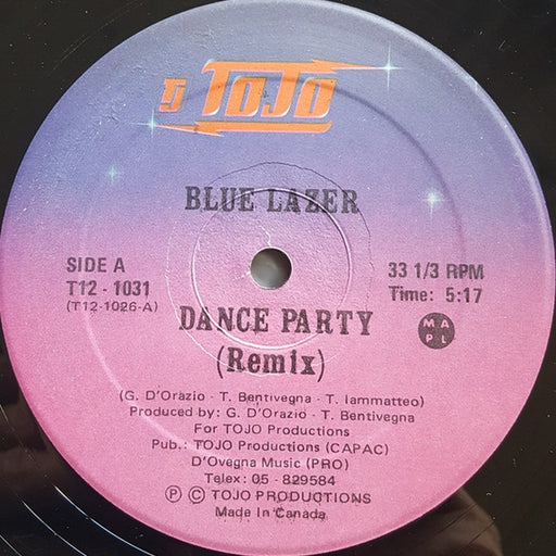 Blue Lazer, Stephanie Wells – Dance Party (Remix) / Watcha Gonna Do (LP, Vinyl Record Album)