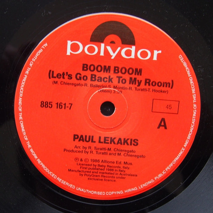 Paul Lekakis – Boom Boom (Let's Go Back To My Room) (LP, Vinyl Record Album)