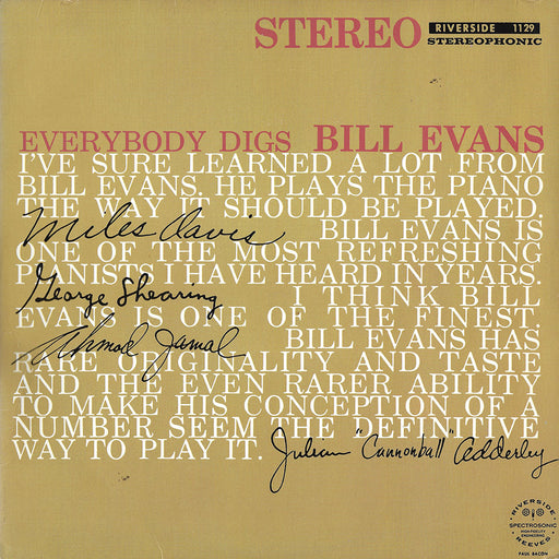 The Bill Evans Trio – Everybody Digs Bill Evans (OJC) LP vinyl record, image 1 of 2