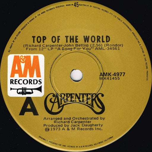 Carpenters – Top Of The World (LP, Vinyl Record Album)