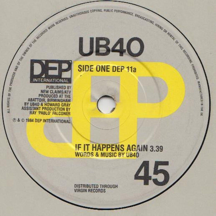 UB40 – If It Happens Again (LP, Vinyl Record Album)