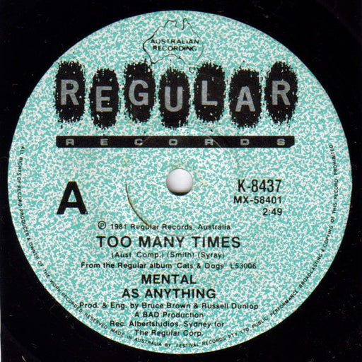 Mental As Anything – Too Many Times (LP, Vinyl Record Album)
