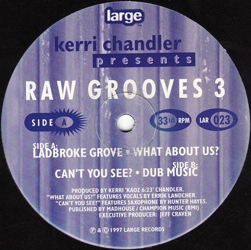 Kerri Chandler – Raw Grooves 3 12" vinyl record, image 1 of 2
