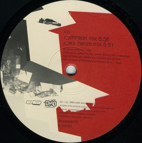 Oliver Lieb – Subraumstimulation 12" vinyl record, image 3 of 3