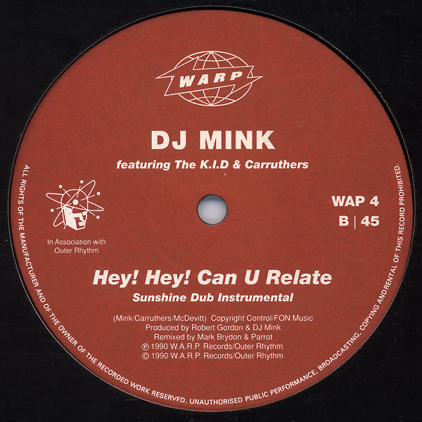 DJ Mink, The K.I.D, Carruthers – Hey! Hey! Can U Relate 12" vinyl record, image 3 of 3