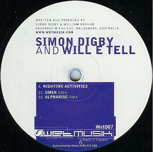 Simon Digby & Will E Tell – Nightime Activitiez 12" vinyl record, image 1 of 2