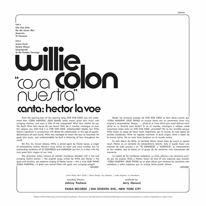 Willie Colón, Hector Lavoe – Cosa Nuestra LP vinyl record, image 2 of 3