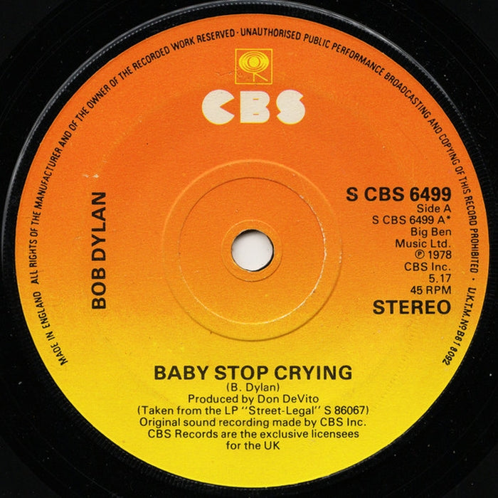 Bob Dylan – Baby Stop Crying (LP, Vinyl Record Album)