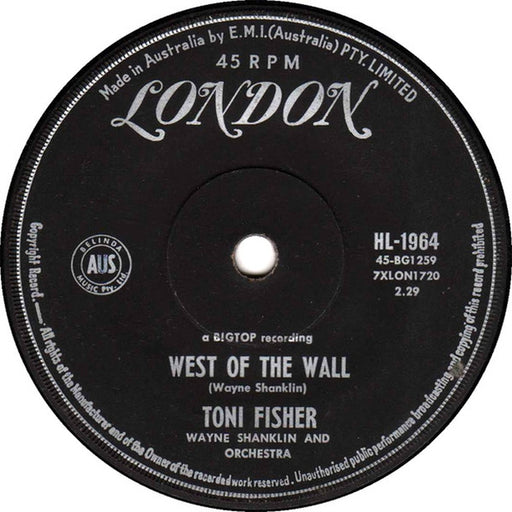 West Of The Wall – Toni Fisher (LP, Vinyl Record Album)